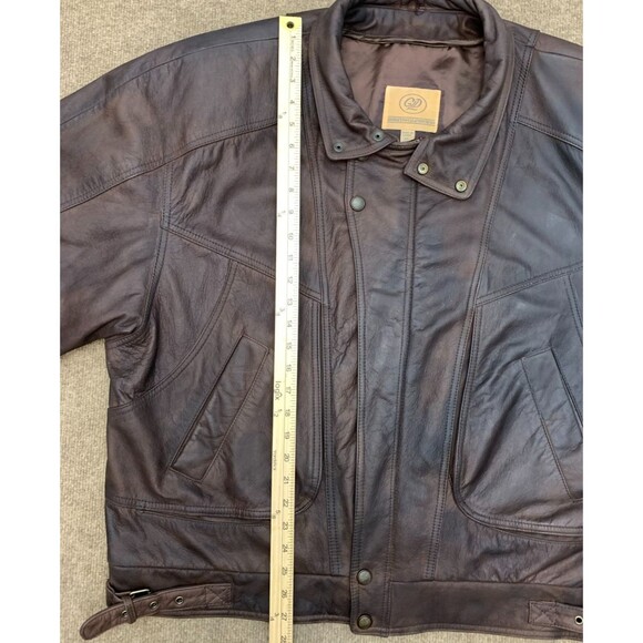 Vintage Georgetown Leather Design Jacket Mens XL Oversized Lined Patina 80s - Picture 4 of 10